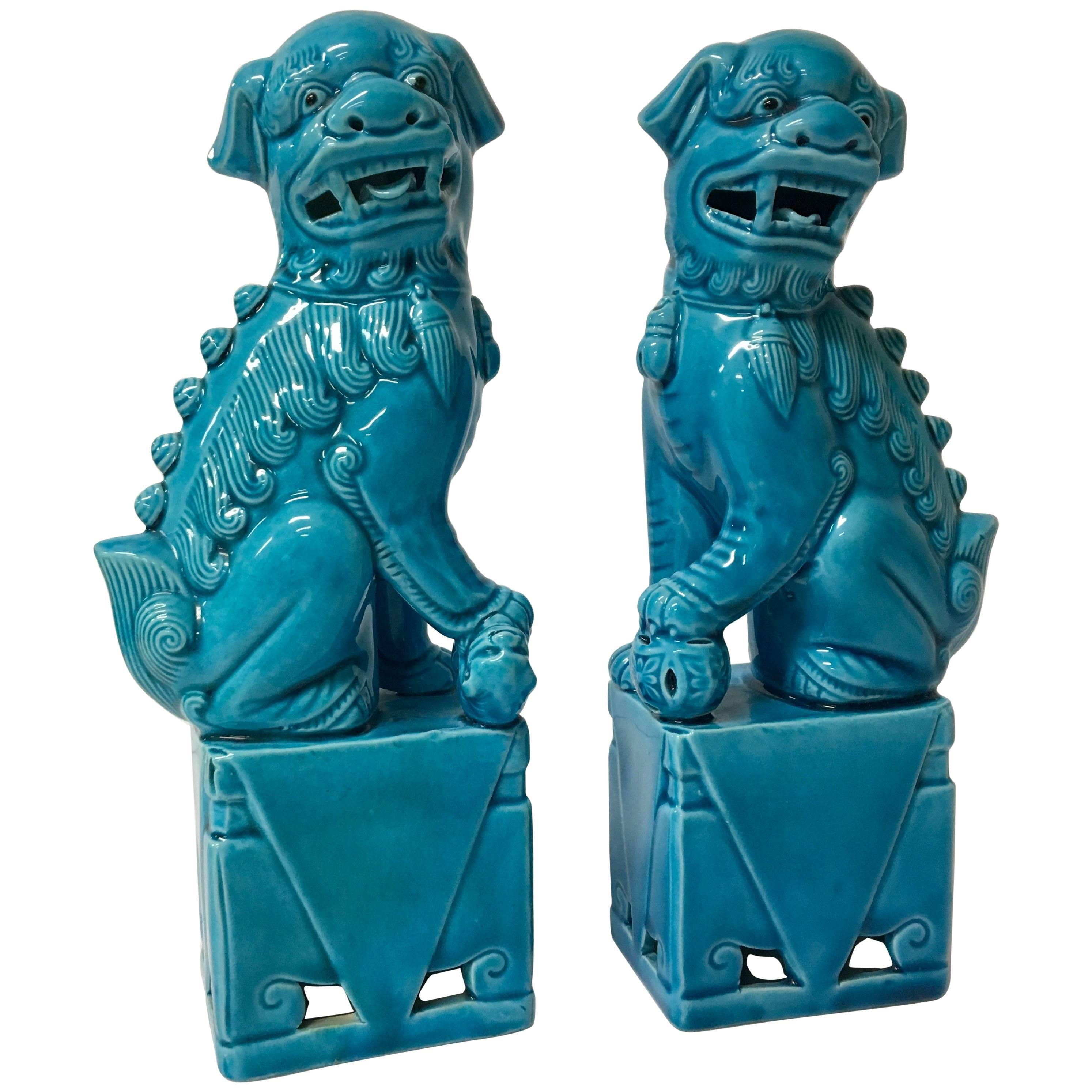 Pair of Mid-Century Japanese Foo Dog Book Ends