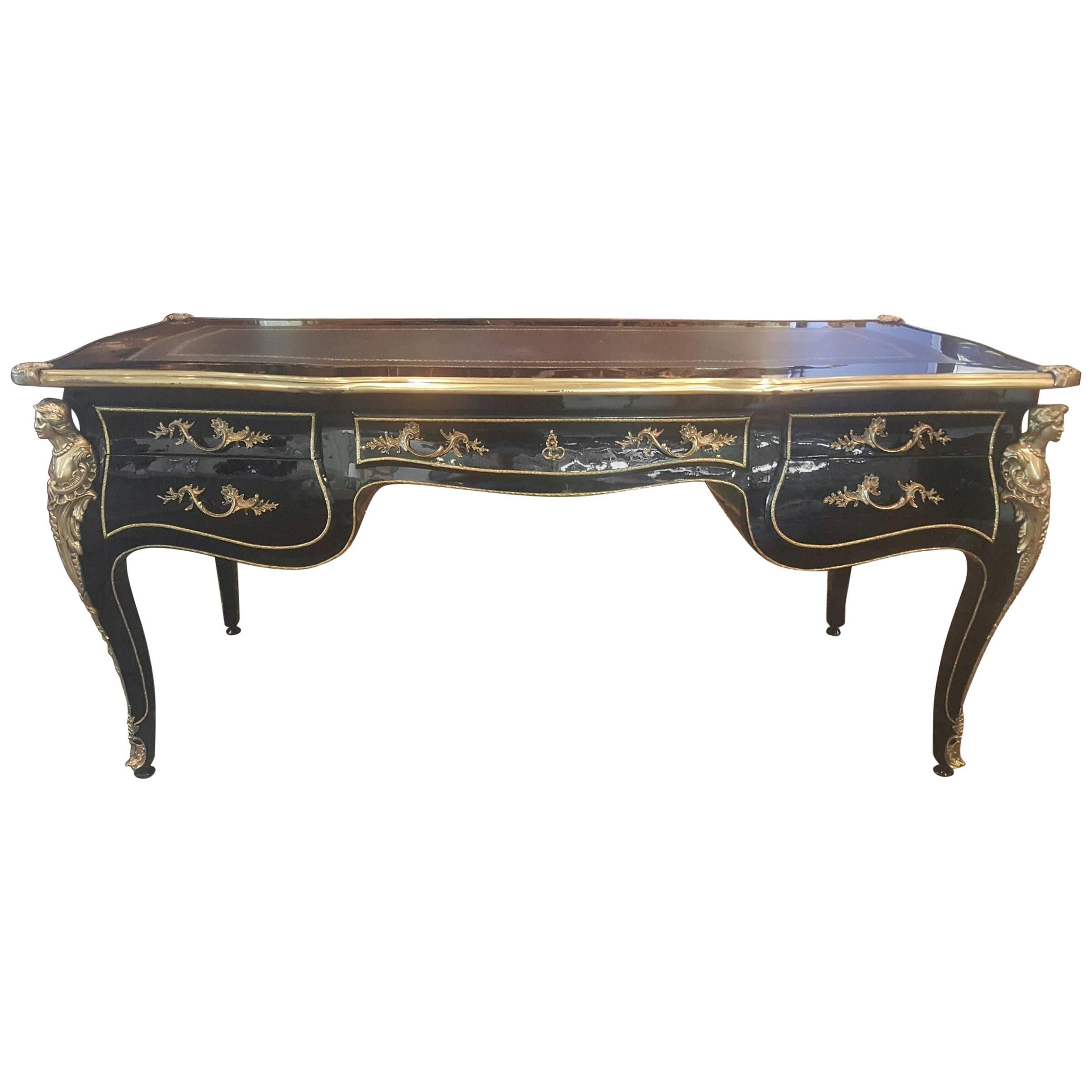 Louis XV Style Desk Bureau Plat Vintage For Sale