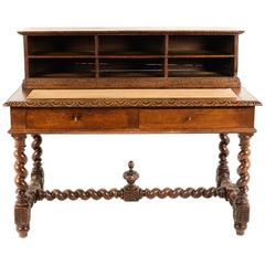 Antique French Carved Oak Desk, circa 1880 6
