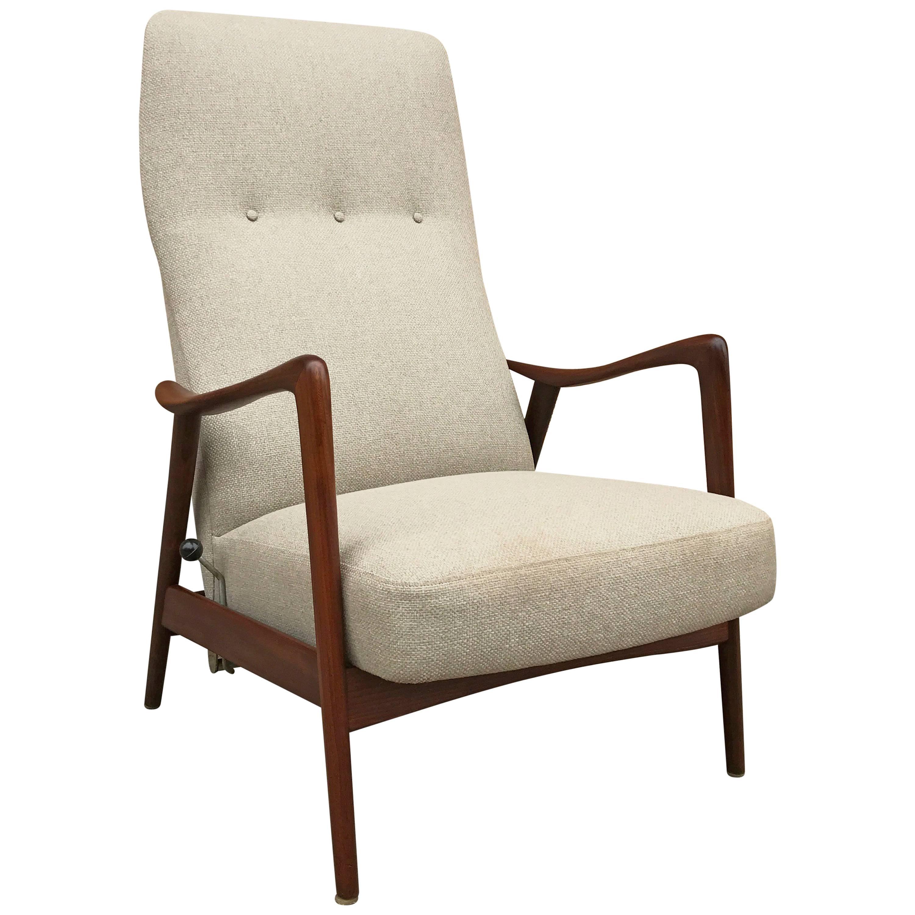 Scandinavian Modern Walnut Recliner Lounge Chair, Westnofa, Norway
