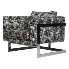 Milo Baughman for Thayer Coggin T-Back Chrome Lounge Chair