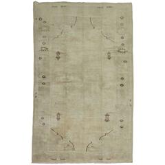 Vintage Turkish Oushak Rug 12