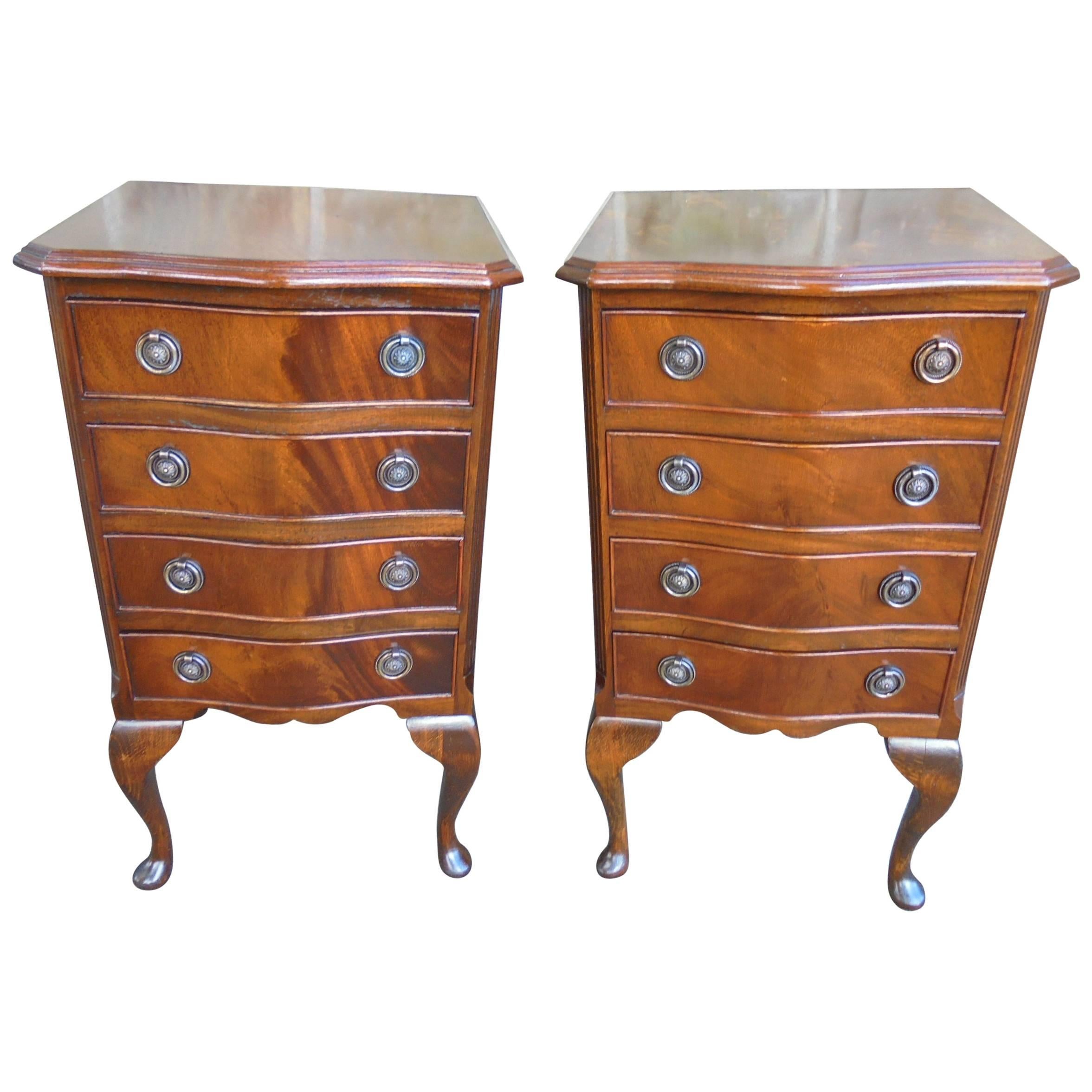 Pair of Antique Mahogany Chest Draws Bedside Chests For Sale