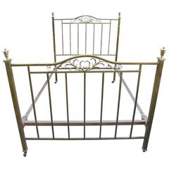 Antique Brass Framed Double Bed