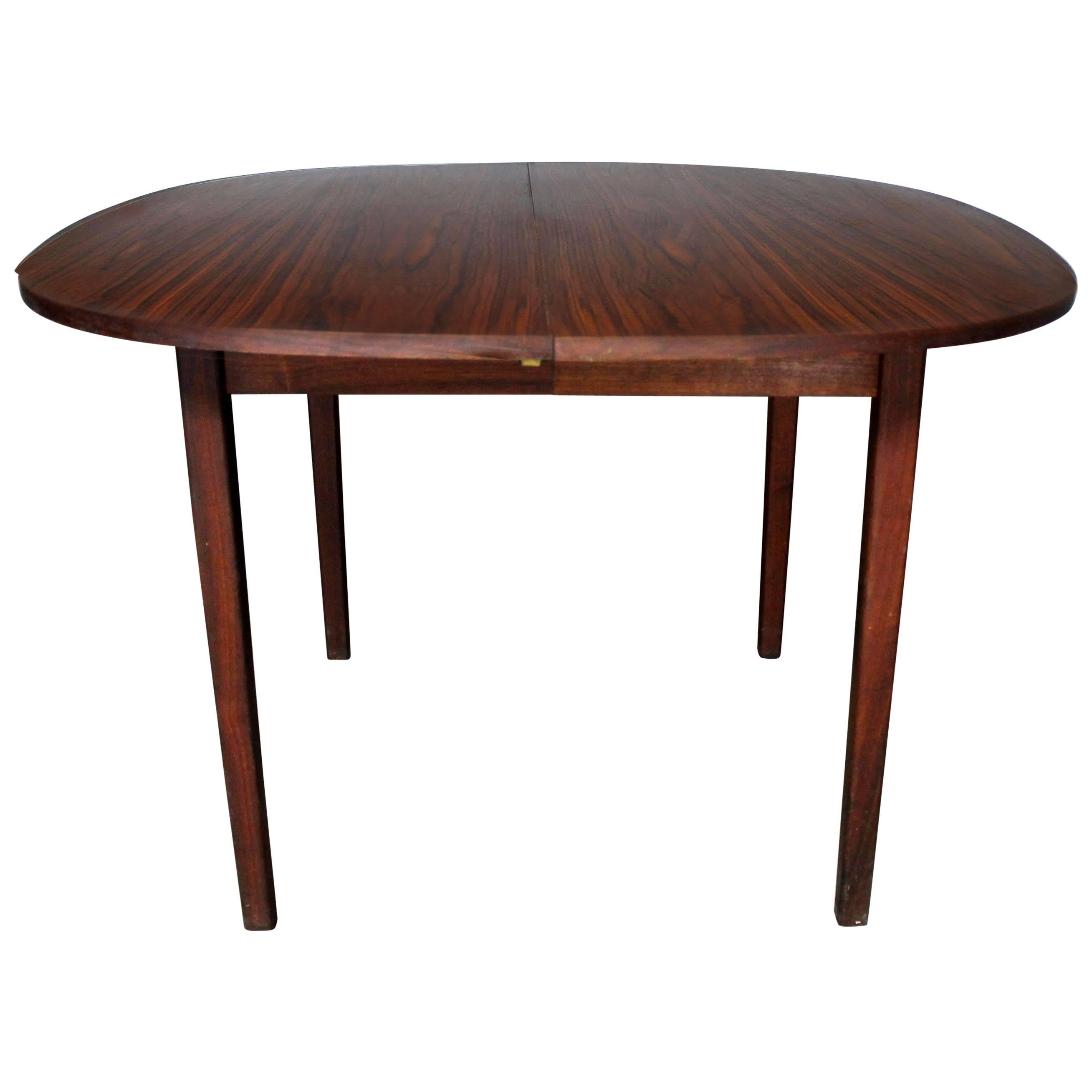 Rosewood Squircle to Oval Shaped Expanding Dining Table, Mid-Century Modern