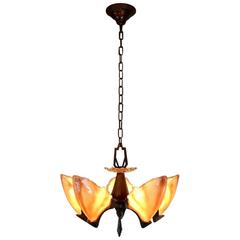 Five-Light Art Deco Fixture