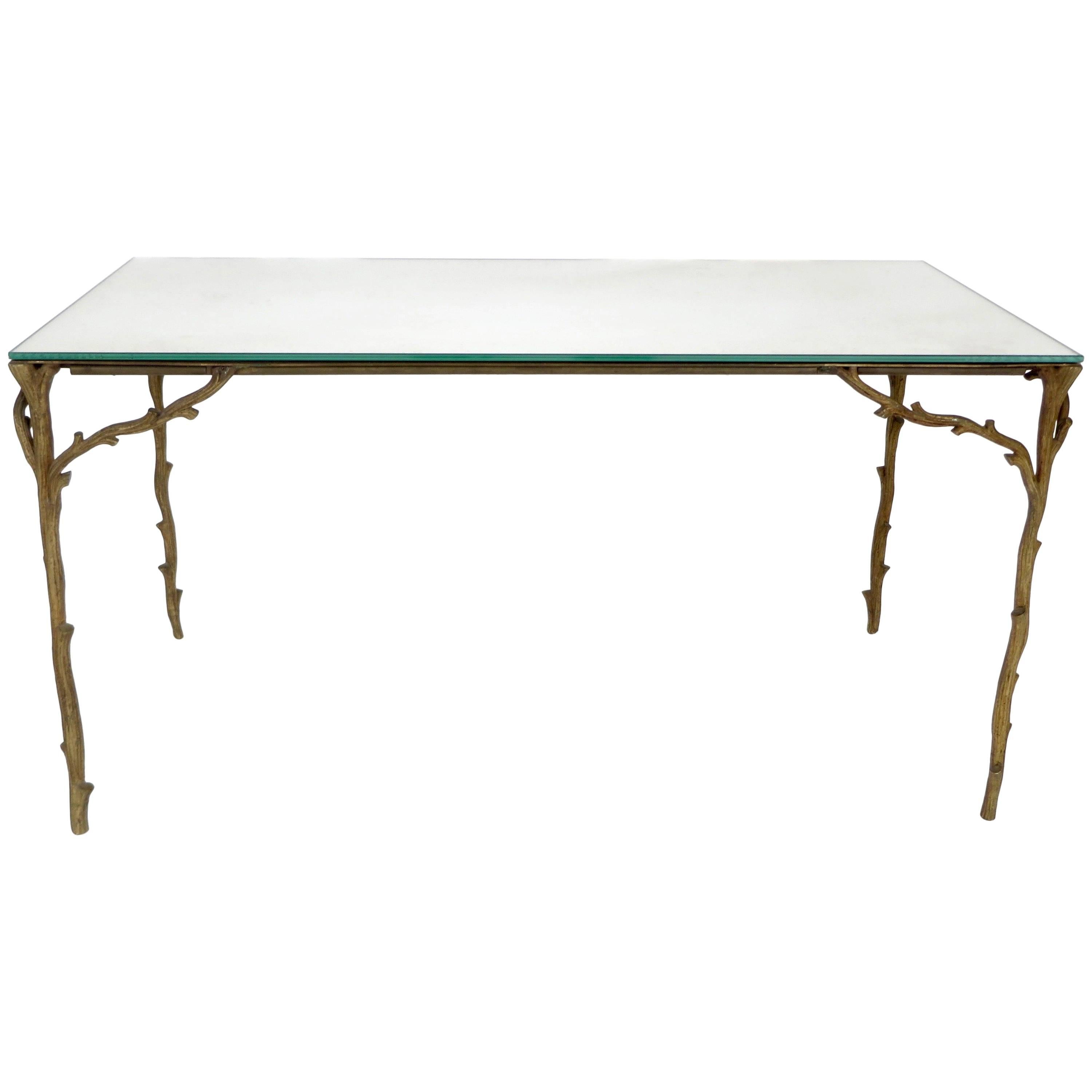 French Bronze Legged Organic Coffee Table by Maison Bagues