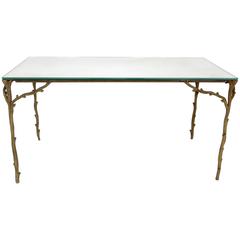 French Bronze Legged Organic Coffee Table by Maison Bagues