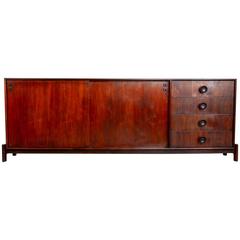 Carlo Hauner for Forma Brazil Large Rosewood Credenza on Plinth Base, circa 1960