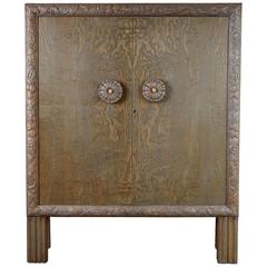Gustavian Style Highly Detailed Carved Circassian Oak Cabinet, Circa 1920 6