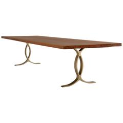 Bespoke Reclaimed Hardwood Table on Solid Sand-Cast Brass Base by P.Tendercool 3