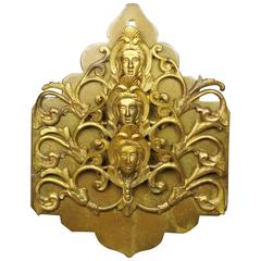 19th Century French Wall Mounted Gilt Bronze Letter Rack Rococo Style 3