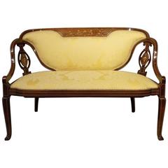 Fine Quality Mahogany, Rosewood and Marquetry Inlaid Edwardian Period Sofa