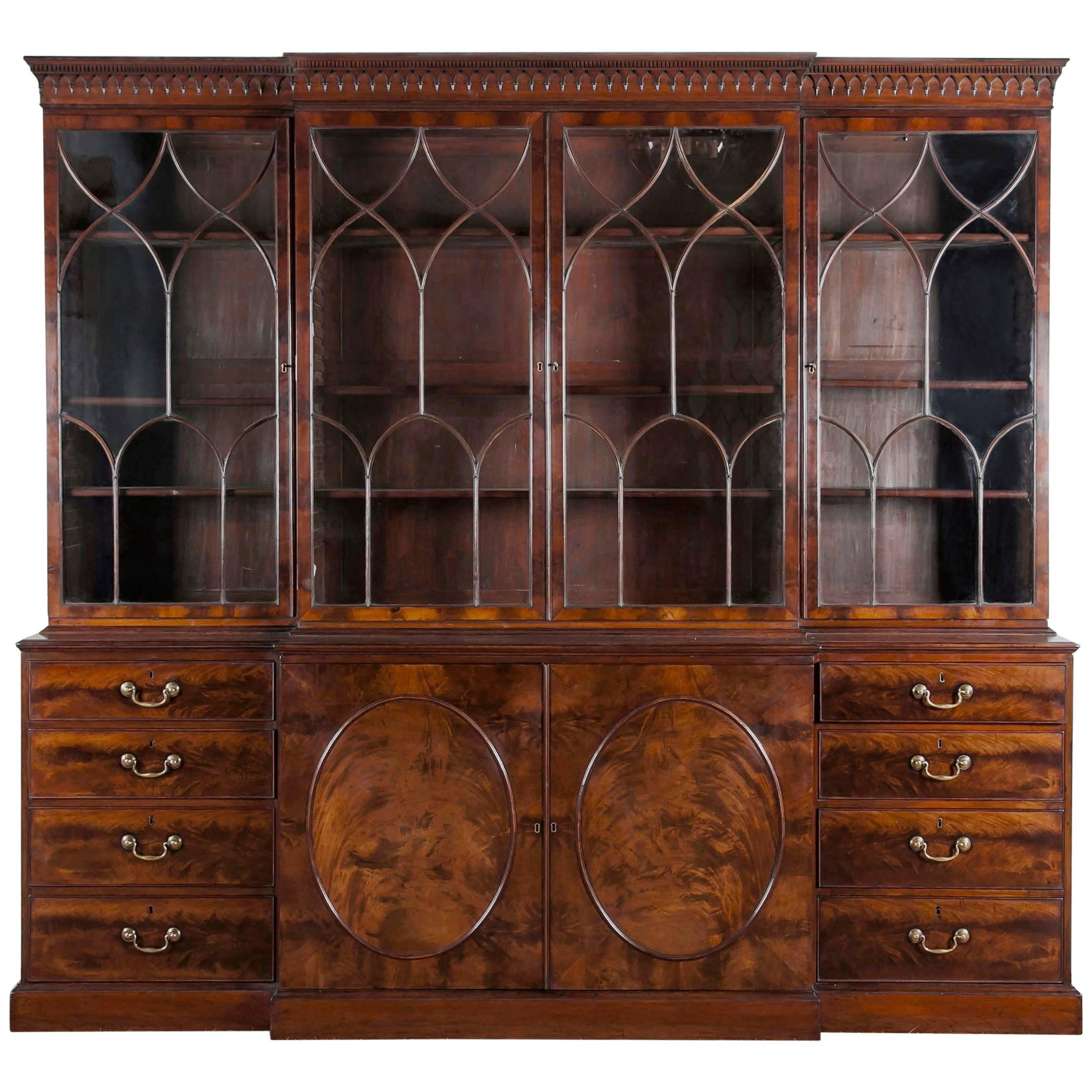 George II Breakfront Bookcase For Sale
