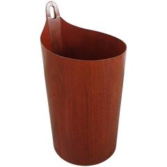 Teak Wastepaper Basket by Einar Barnes for P. S. Heggen, Norway, 1950s