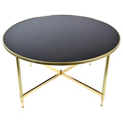French Brass Midcentury Coffee Table Attributed to Maison Jansen, 1970s