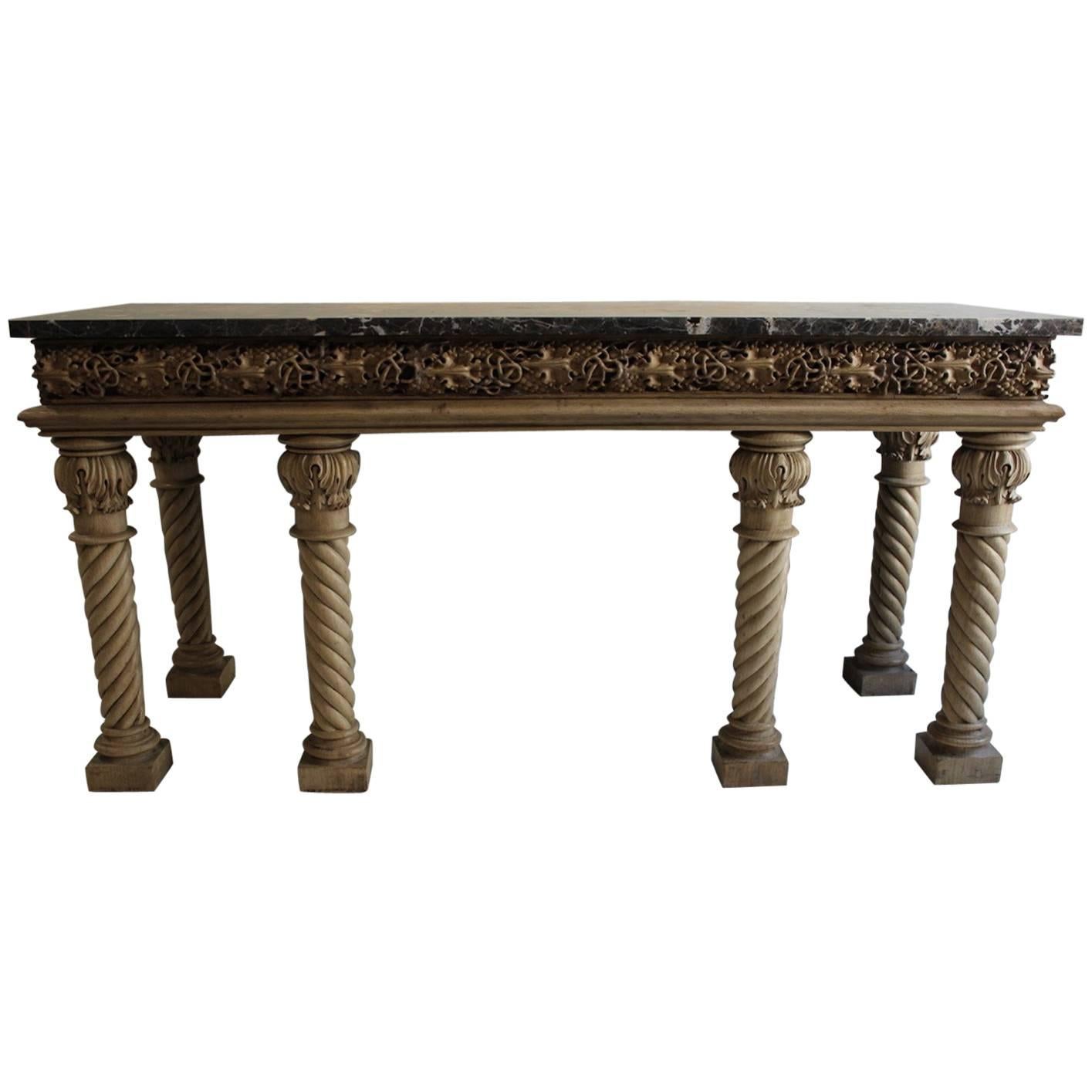 19th Century Bleached Oak Console Table