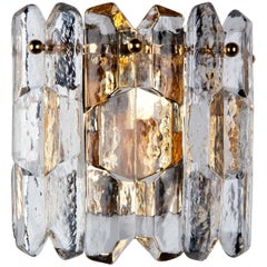 Kalmar Palazzo Glass Sconce with Austrian Glass on a Gilded Frame