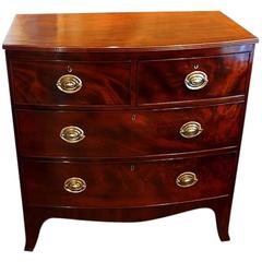 Antique Mahogany Small Bow-Front Chest