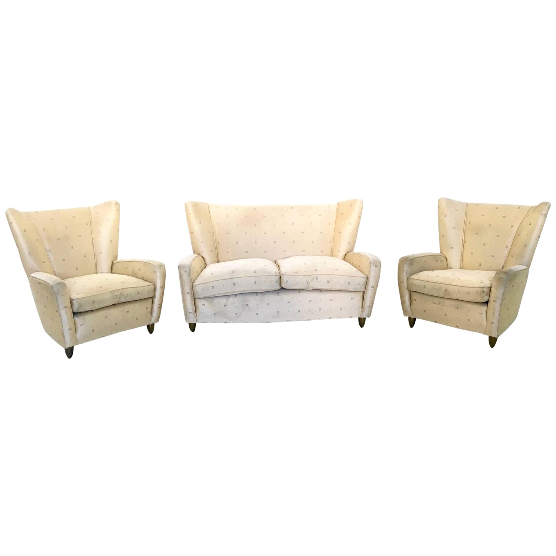 Sessel Wohnzimmer Garten Rattan-Bambus-Stoff Mitte des Jahrhunderts