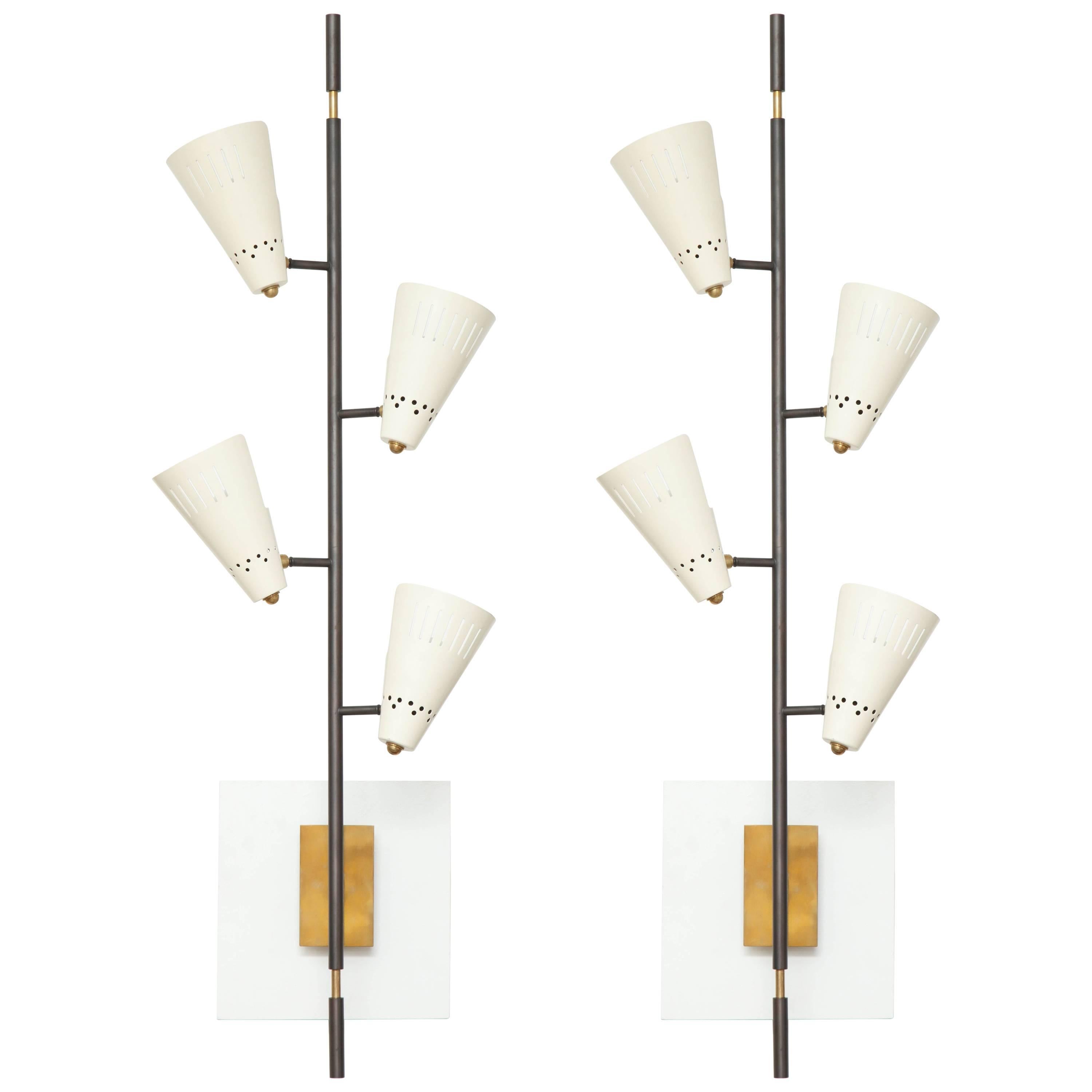 Roberto Giulio Rida Large Pair of Sconces made in Italy For Sale