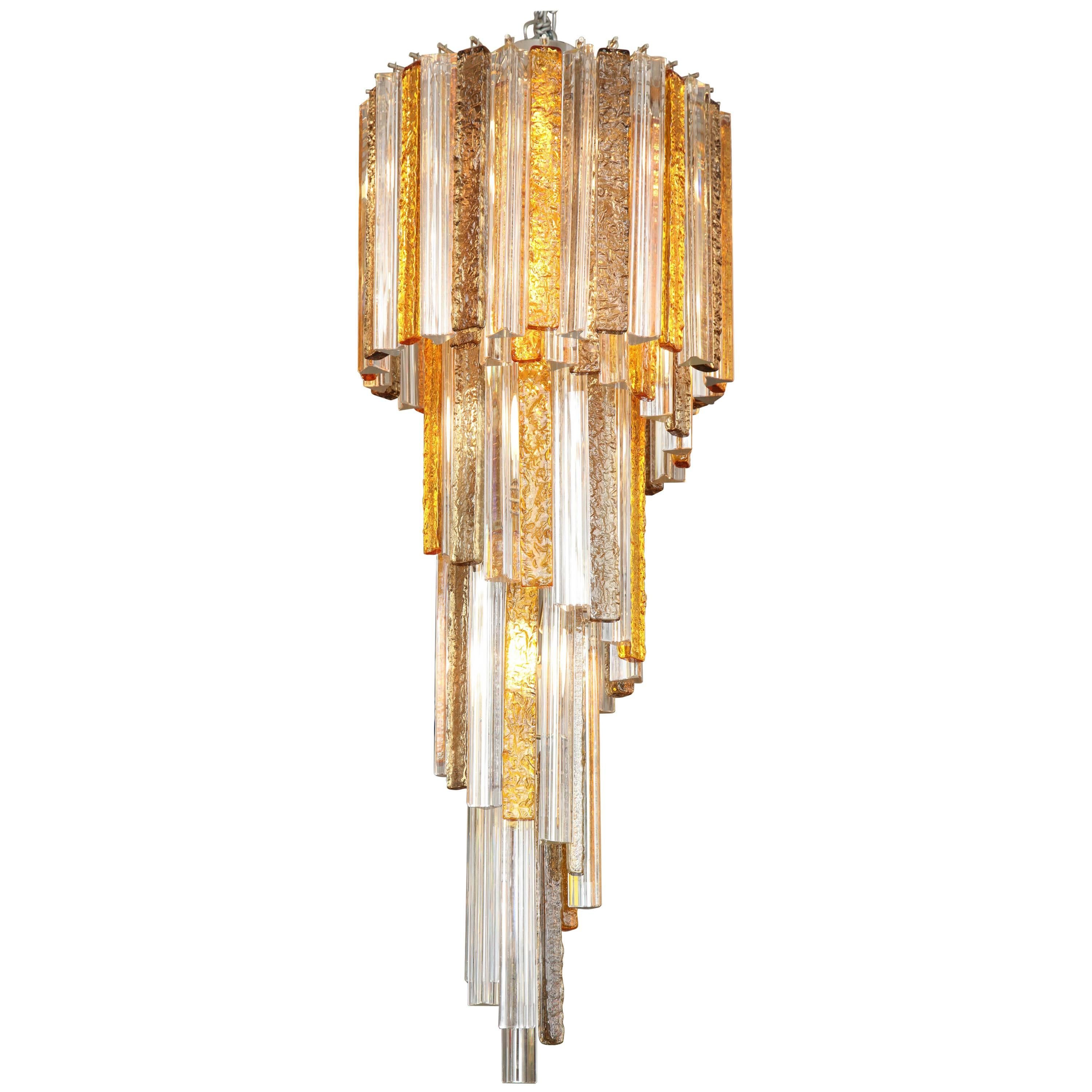 Venini Chandelier Made in Venice, 1965 For Sale