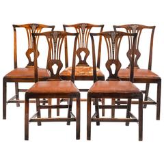 Set of Five George III Mahogany Dining Chairs 2