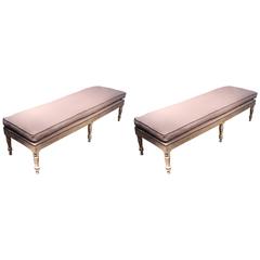 Pair of 19th Century French Limed Oak Stools 4
