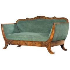 Regency Period Walnut Sofa on Swept Sabre Supports