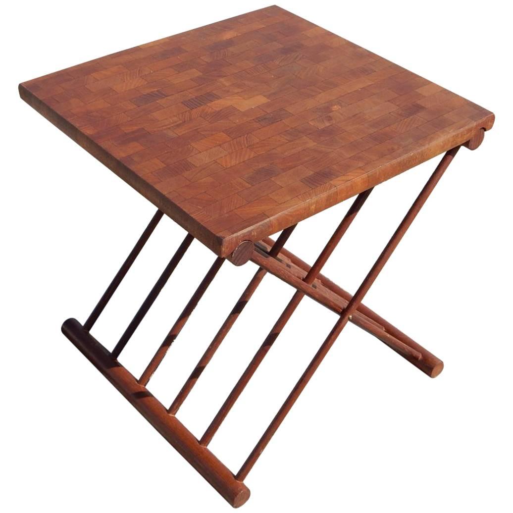 Jens Quistgaard Folding Table Tray Teak Wood, 1960