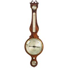Mid-19th Century Mahogany Wheel Barometer and Thermometer Signed Harris 8