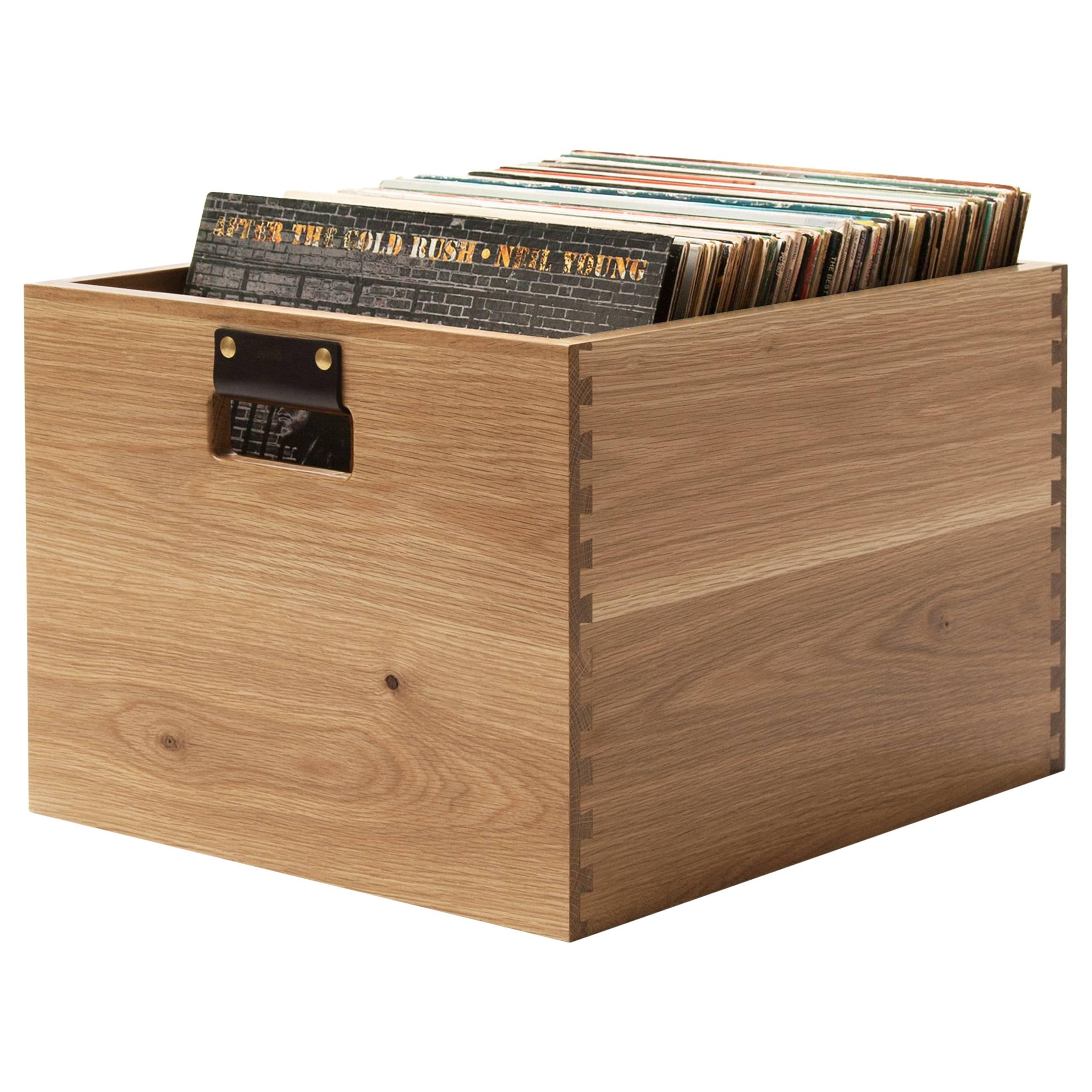 Solid Oak Dovetail Record Crate