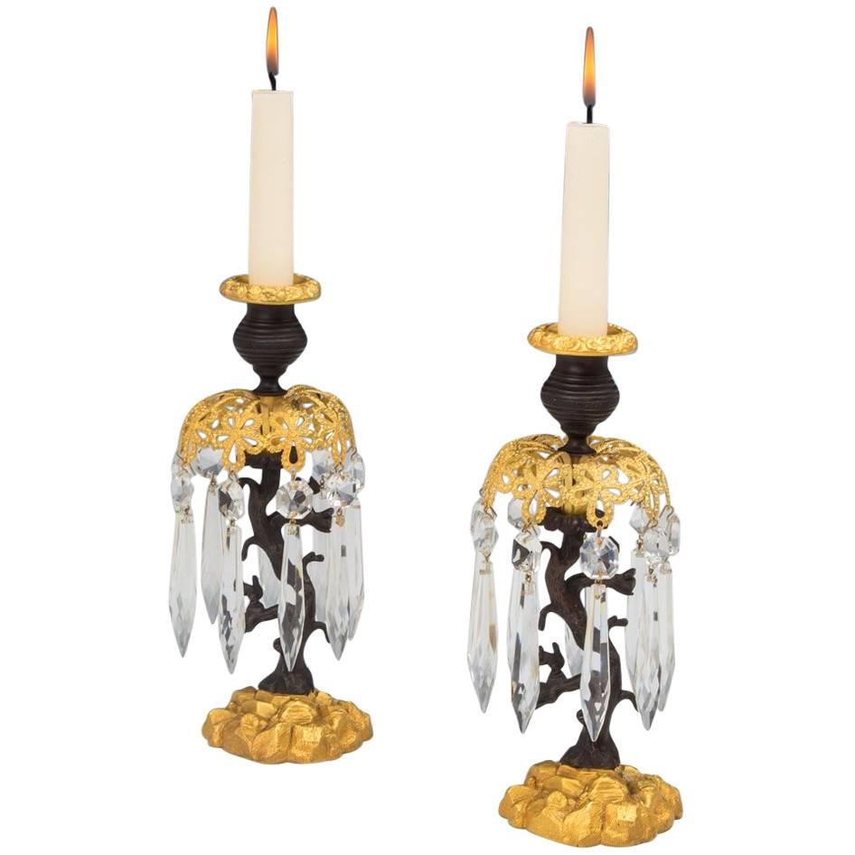 Pair of William IV Gilt and Bronze Candlesticks