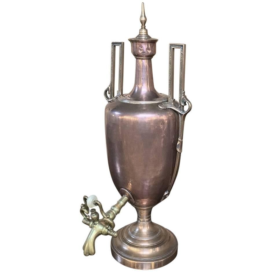 19th Century Copper and Brass Samovar, Tea Server