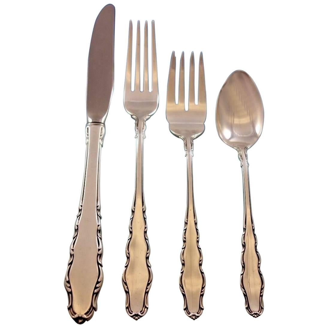 English Provincial by Reed and Barton Sterling Silver Flatware Set for 8 Service For Sale