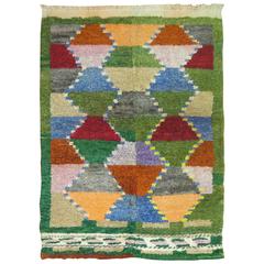 Vintage Turkish Scandinavian Inspired Tulu Throw Rug 4