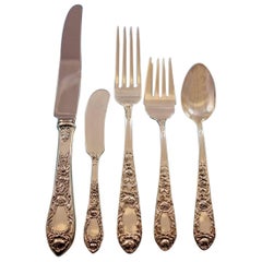 Rose by Kirk Sterling Silver Flatware Set for 12 Service 77 Pieces