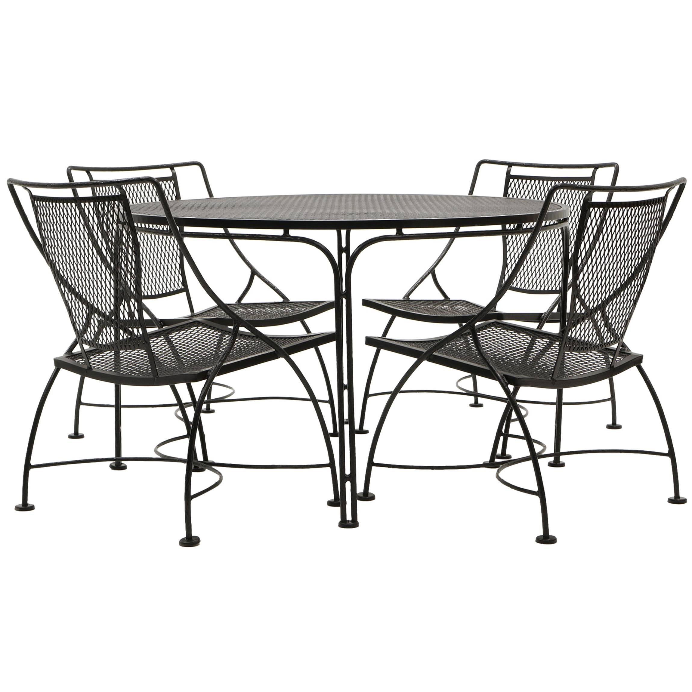 John Salterini Lounge Height Patio Table and Four Chairs, Expertly Restored