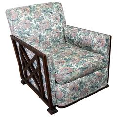Art Deco Oak and Upholstered Club Chair 11