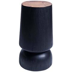 Capirucho Turned Drink Table, Brushed Conacaste with Ebonized Finish by Labrica 1