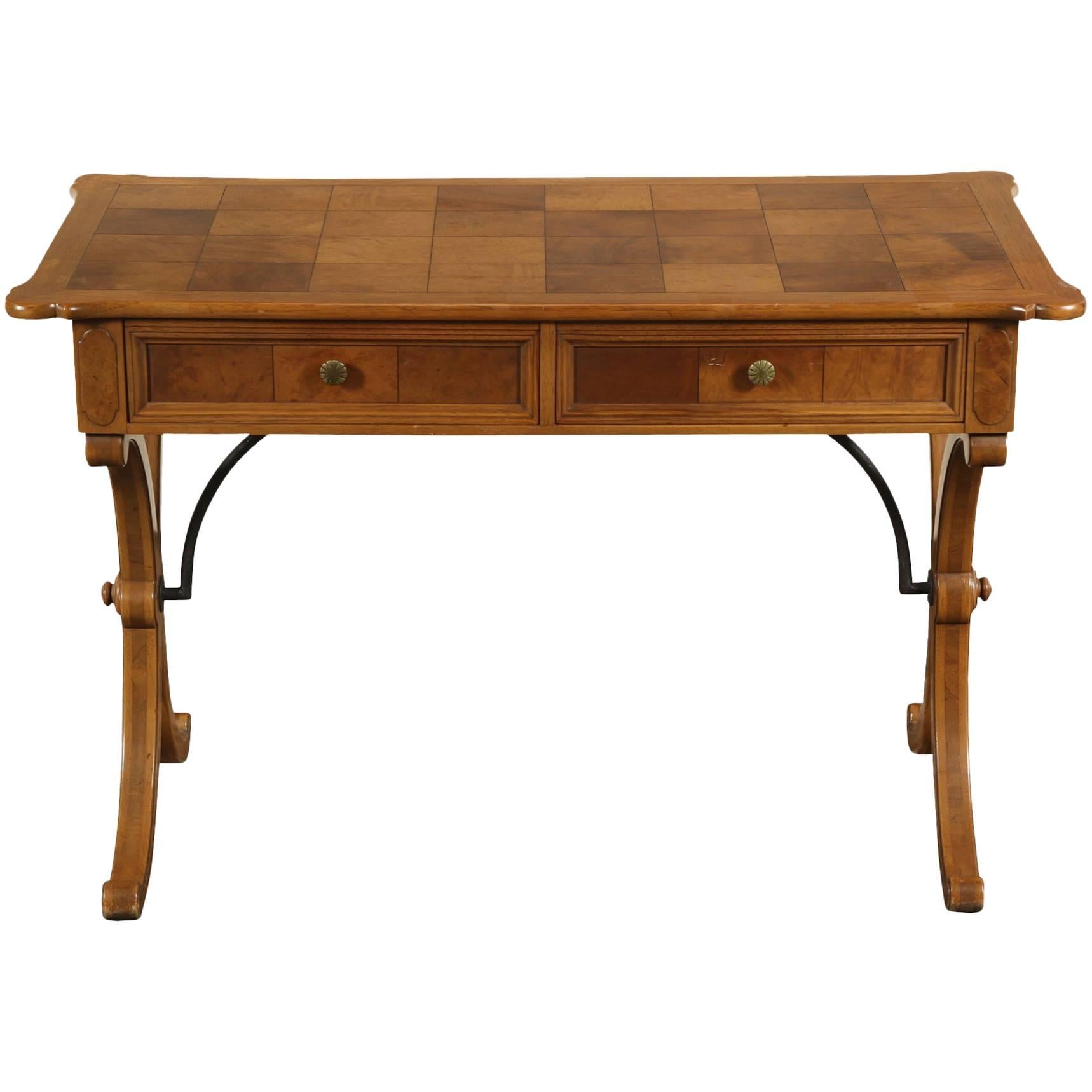Tomlinson Italian Style Desk with Parquetry Burled Veneer Top
