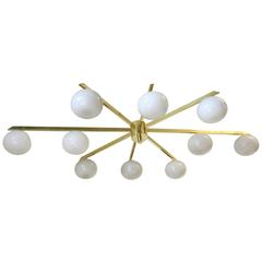 Italian Murano Glass and Brass Flush Mount 6