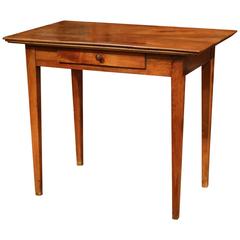 19th Century French Louis Philippe Walnut Side Table with Drawer