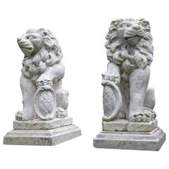 Carved Stone Bavarian Lions 4