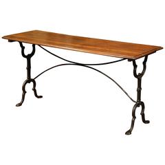 Late 19th Century French Iron and Wood Bistrot Table from Paris