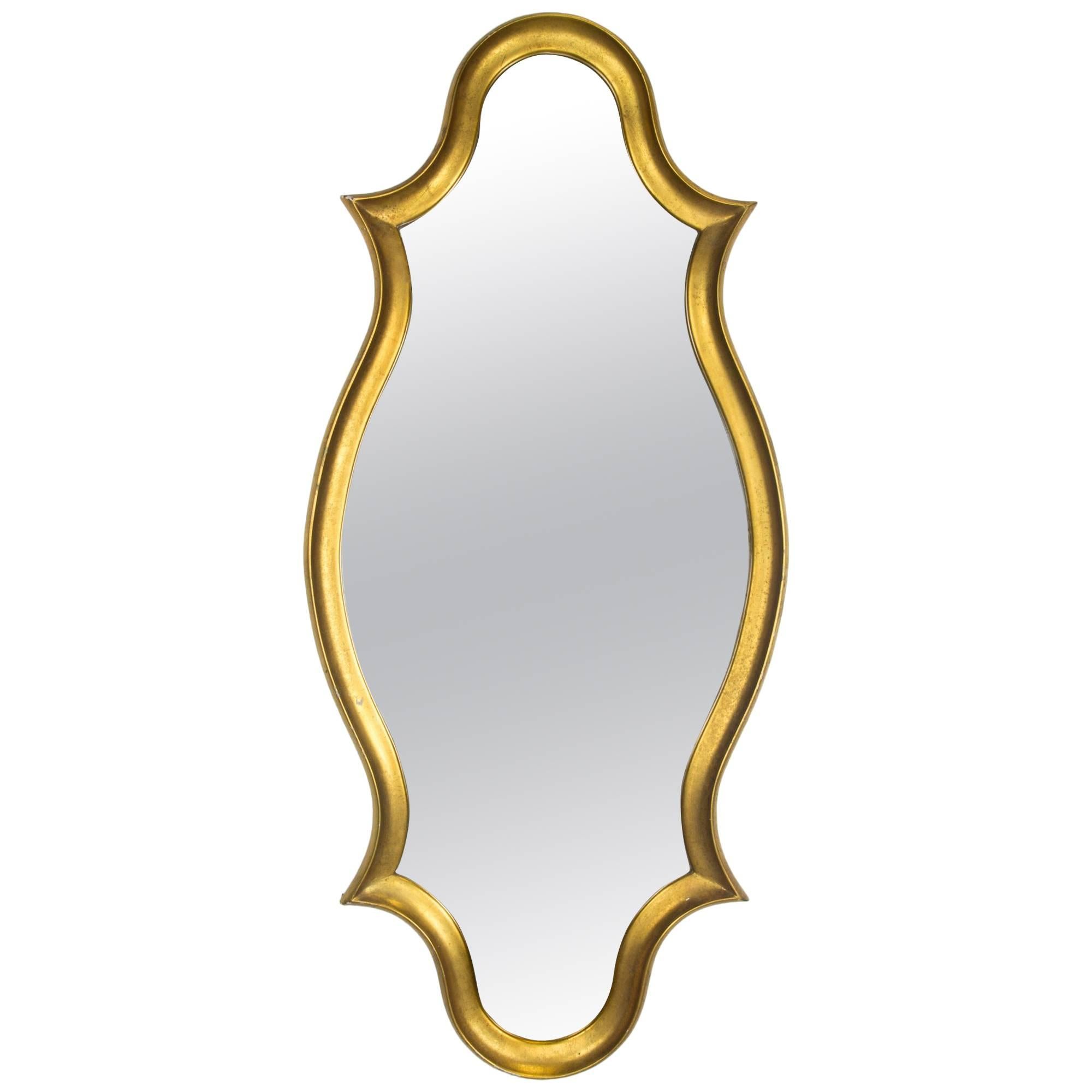 Gold Leaf Framed Cartouche Mirror, 1960s