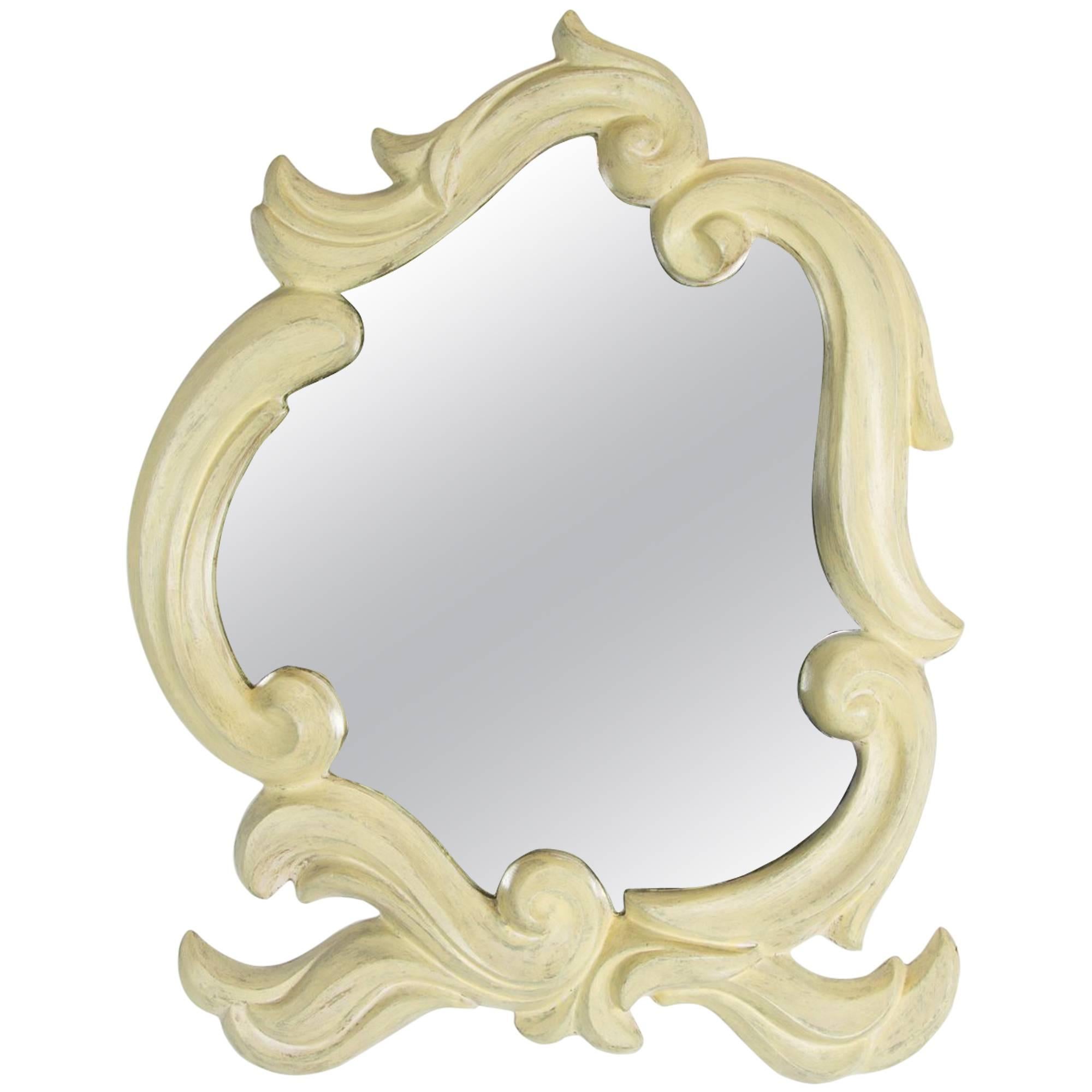 French Molded Plaster Mirror, 1940s