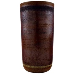 Palshus Ceramic Vase, Glaze in Brown Shades, Denmark, circa 1970