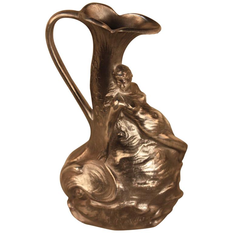 French Art Nouveau Vase by Jean Garnier at 1stDibs