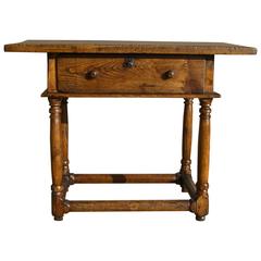 Mid-Late 17th Century Spanish Mast Leg Writing Table, Chestnut and Elm